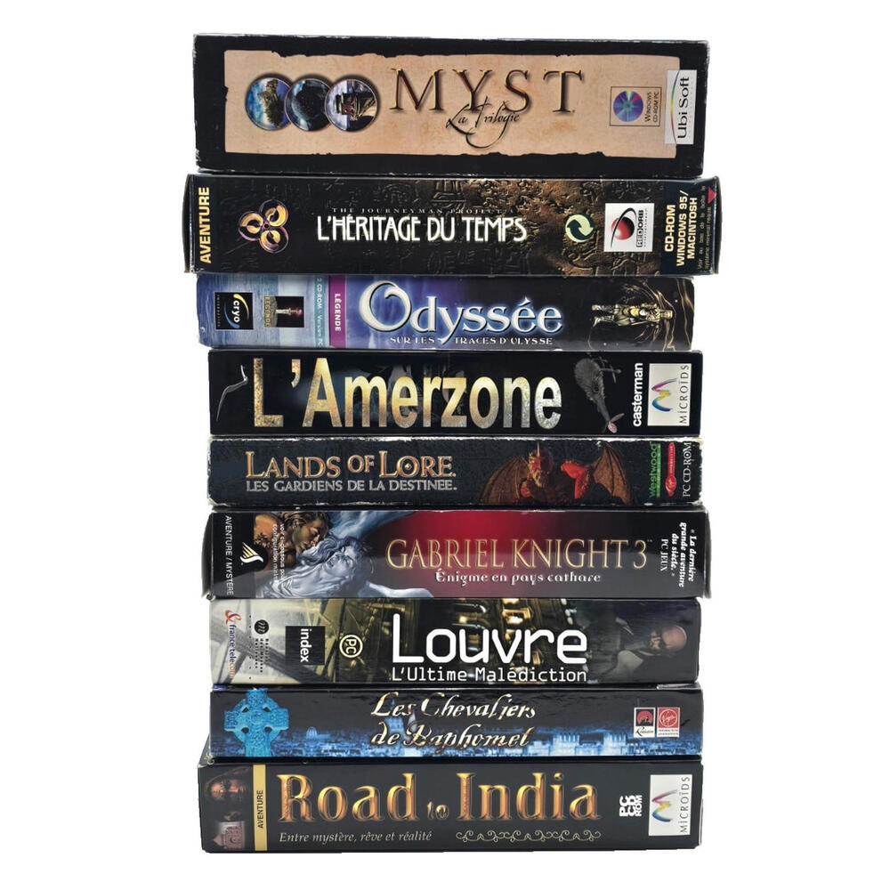 Lot‎ of 9 Big Box PC Games–French  PAL – Adventure & Reflection